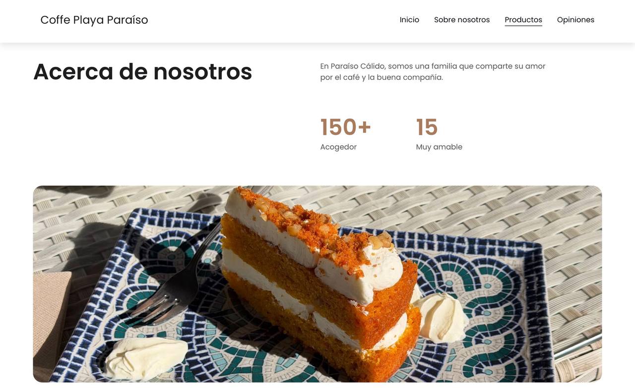 Coffee Playa Paraiso website project