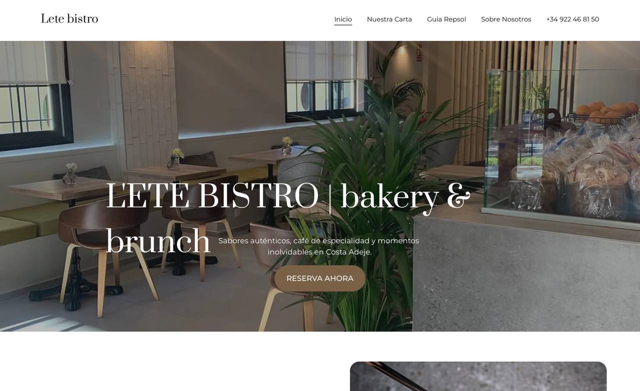 Lete Bistro website design