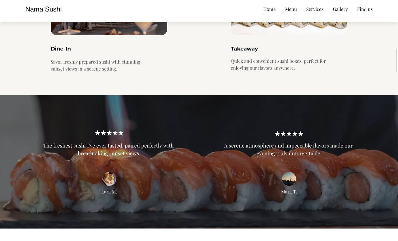 Nama Sushi website detail 1